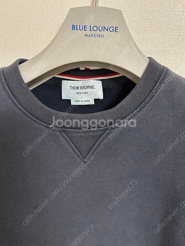 저렴한 톰브라운 사선 맨투맨 네이비 3 size--4