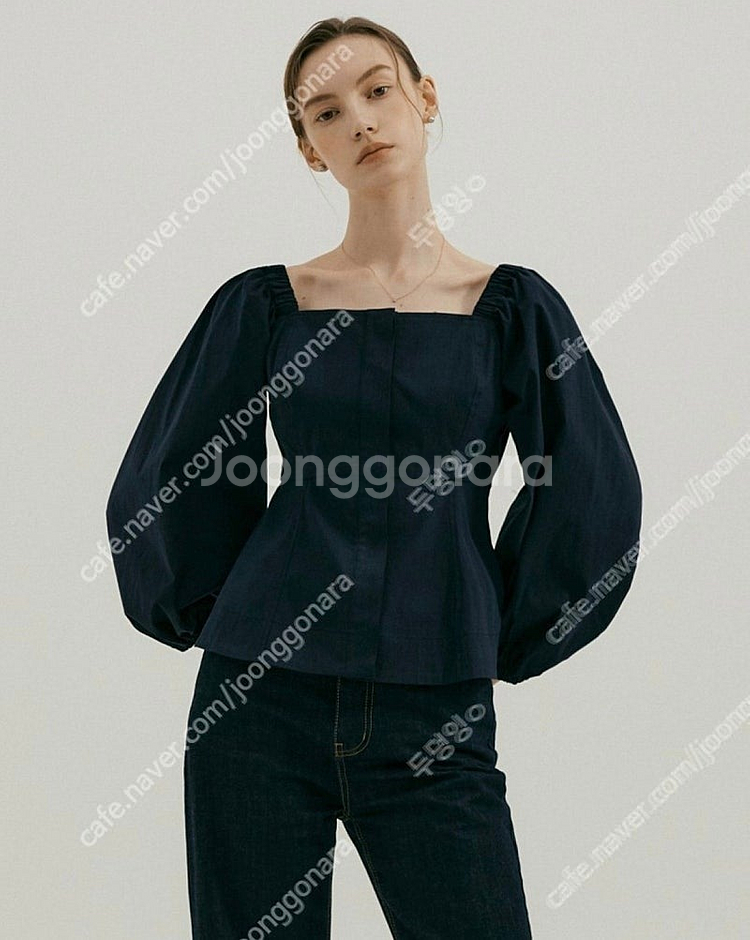 Sie 시에 리안 스퀘어 넥 블라우스 (네이비,XS)--3