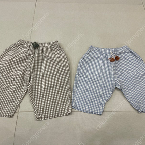 유아동 슈슈앤크라 체크 칠부바지 4Y