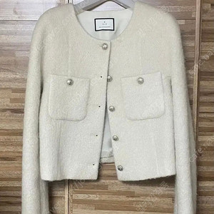 sie 시에 모네 칼라리스 트위드 자켓 크림