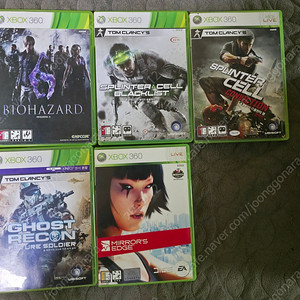 XBOX360 스플린터셀 컨빅션, 스플린터셀 블랙리스트, 고스트리콘 퓨처솔져, 미러스엣지 팝니다