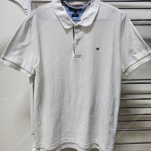[가격인하/급처분/무료배송] TOMMY HILFIGER 토미힐피거 슬림핏 폴로 면 티셔츠 흰색 95 M