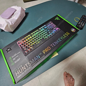 레이저 헌츠맨V3 PRO TKL(전문가 윤활작업/흡음재작업)키보드 판매합니다.