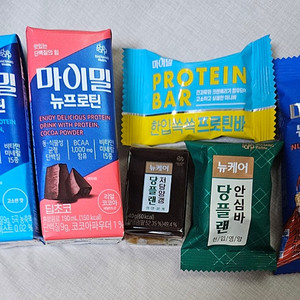 마이밀, 뉴케어 프로틴음료/프로틴바/저당양갱 등 6가지 종류 1세트로 판매