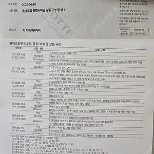 시그니엘 롯데호텔 통합숙박권