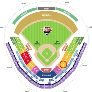 [광주] 5월16일(금) KIA 타이거즈 vs 두산베어스 1루 두산응원석 K8 110구역 2연석