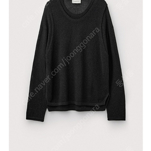 우마뭉 니트 L Japanese paper yarn vest layered pullover_Washed black