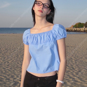 뉴진스 민지 착용 로클 로우클래식 블라우스 SHIRRING COTTON TOP_WATER DROP 새상품 S사이즈