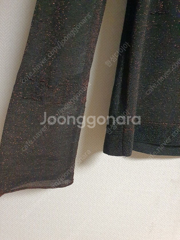 한섬 타임 time 글리터 시스루 탑 핸드메이드코트 파...--4
