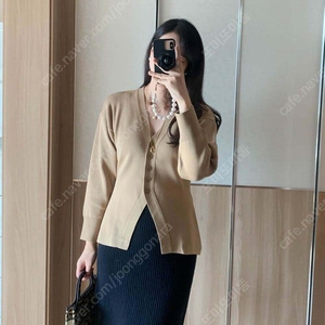 [새]브이넥 가디건자켓 카멜베이지
