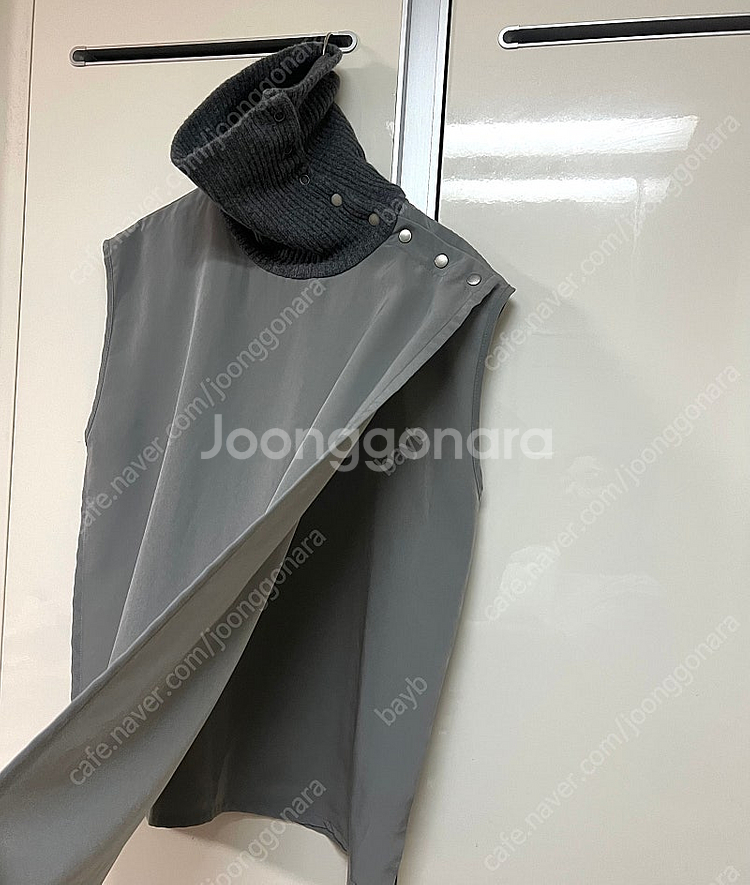 메종마르지엘라 하이넥 레이어드 슬리브리스 탑 블라우스 ...--0