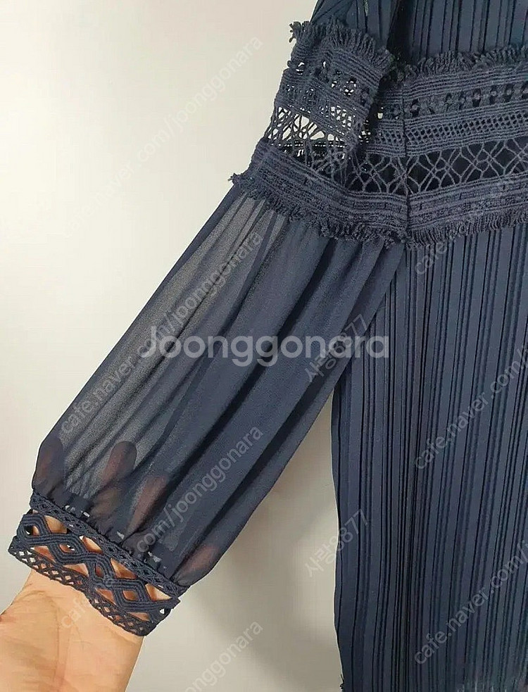 제평 바이림 레이스 플리츠 고퀄 럭셔리 블라우스 하객룩 타임마인스타일--3