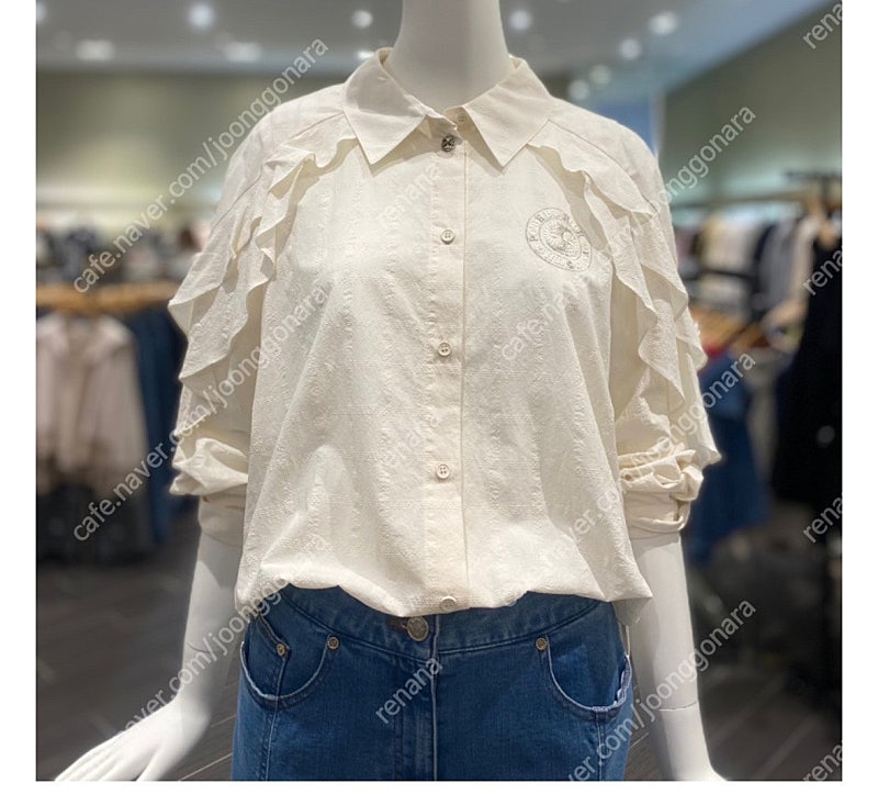 오즈세컨 러플 블라우스 셔츠