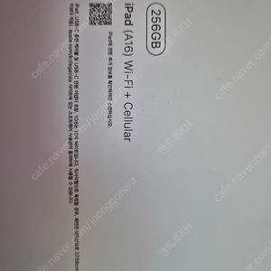 아이패드 11세대(A16, 블루) 5G+256GB 팝니다.