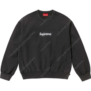 슈프림 WASHED BOX LOGO CREWNECK 워시드 박스로고 블랙 2XL