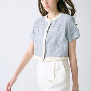 프론트로우 트위드 Summer tweed cropped jacket 판매 합니다.