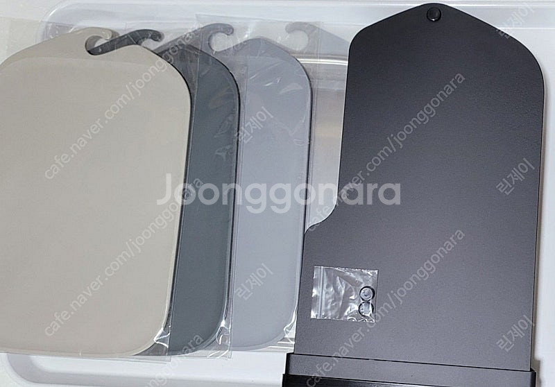 모도리 깔끔도마 블랙에디션(스텐도마1P+TPU도마 3P+블랙거치대)--0