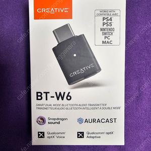 플스용 블루투스 동글 BT-W6 미개봉 팝니다. PS5, PS4, 플레이스테이션, 플스, 크리에이티브, 사운드바