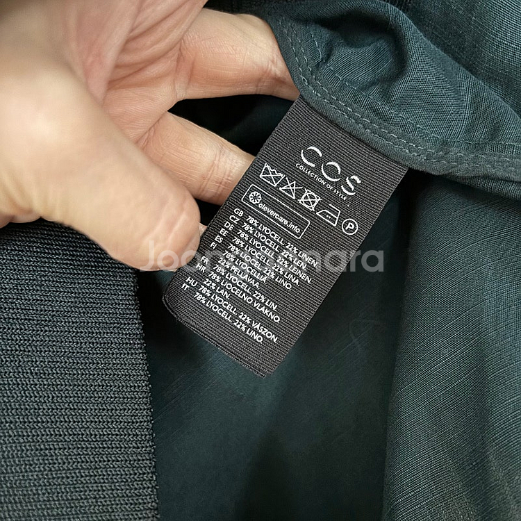 COS 코스 다크그린 린넨 리오셀 봄버 자켓 점퍼블루종...--5