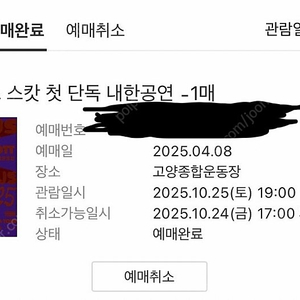 트래비스 스캇 EARLY 스탠딩 20번대 1매 판매