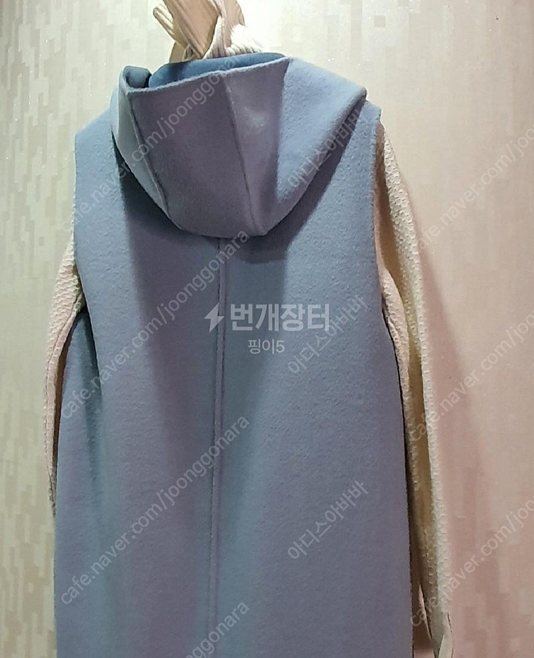 티렌 파스텔 블루 양면 롱 베스트 55~66 이미지