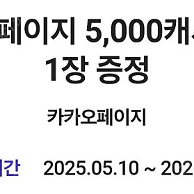 카카오페이지 5000원 권