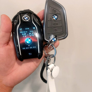 BMW 구형키 LCD 디스플레이 + 메탈블랙케이스 + 감성로고 엠블럼 환골탈태