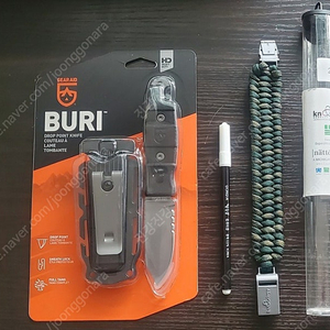 BURI티타늄코팅 나이프+노톨로지 익스페디션 PARACORD 팔찌 (휘슬 버클)