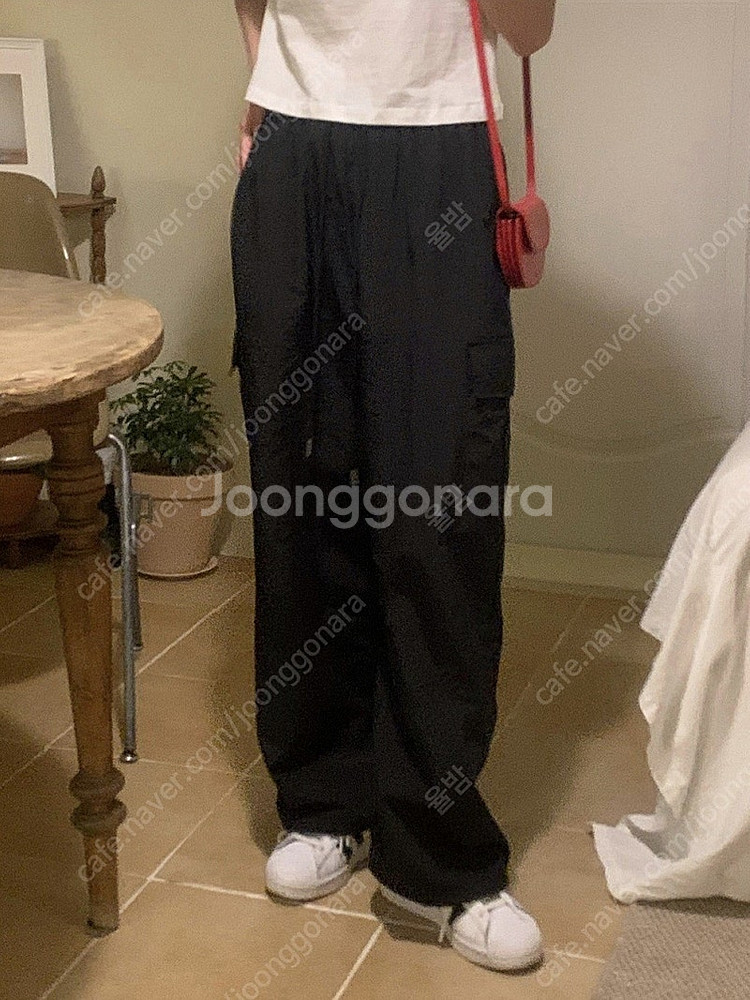 프렌치오브 무스 카고 와이드 트레이닝 팬츠 나일론 자체...--4