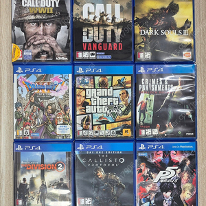 ps4 콜오브듀티 월드워2 뱅가드 다크소울3 드래곤퀘스트11 gta5 셜록홈즈 죄와벌 칼리스토프로토콜 페르소나5