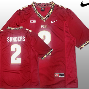 NCAA Florida State Seminoles (FSU) 레전드 #2 Deion Sanders 풋볼져지 정품Nike L(105-110) 희귀소장품 (무료배송)