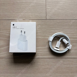 애플 20W USB-C 어댑터와 C 케이블
