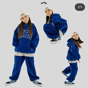 히로 블랭크 후드티셔츠 네이비150/블랭크 조거팬츠 네이비150