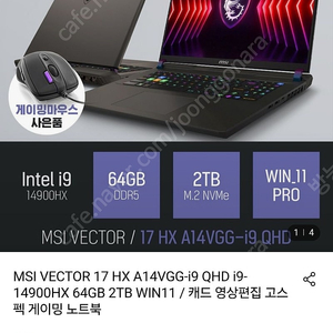 MSI 게이밍 노트북 벡터 17 HX A14VGG 팔아요