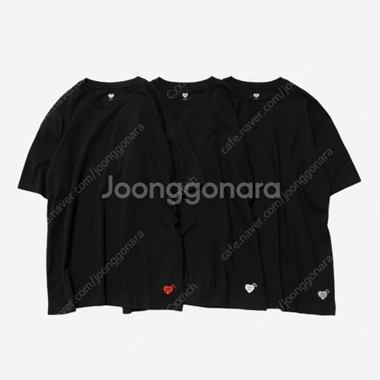 휴먼메이드 3팩 티셔츠 블랙 XL--0