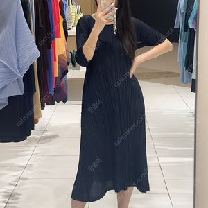 플리츠플리즈 멜로우 원피스 블루블랙 3사이즈