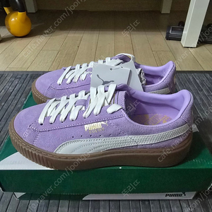 푸마 스웨이드 플랫폼 퍼플로즈 새상품 220mm