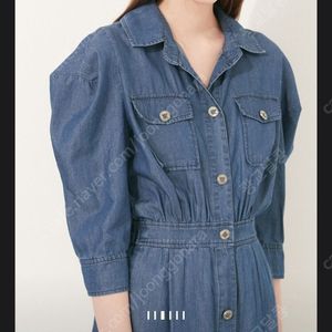 (한섬) 타임 퍼프 슬리브 버튼 업 드레스