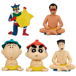 풀세트)짱구 사우나 가챠 피규어 맹구 원장선생님 신형만 액션가면 반다이