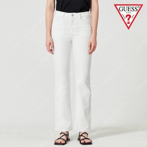 GUESS 게스 여성 화이트 슬림 붓컷 부츠컷 팬츠