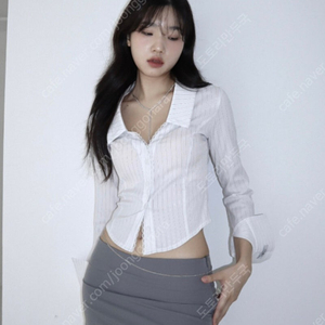 클라따 lace princess shirt, white