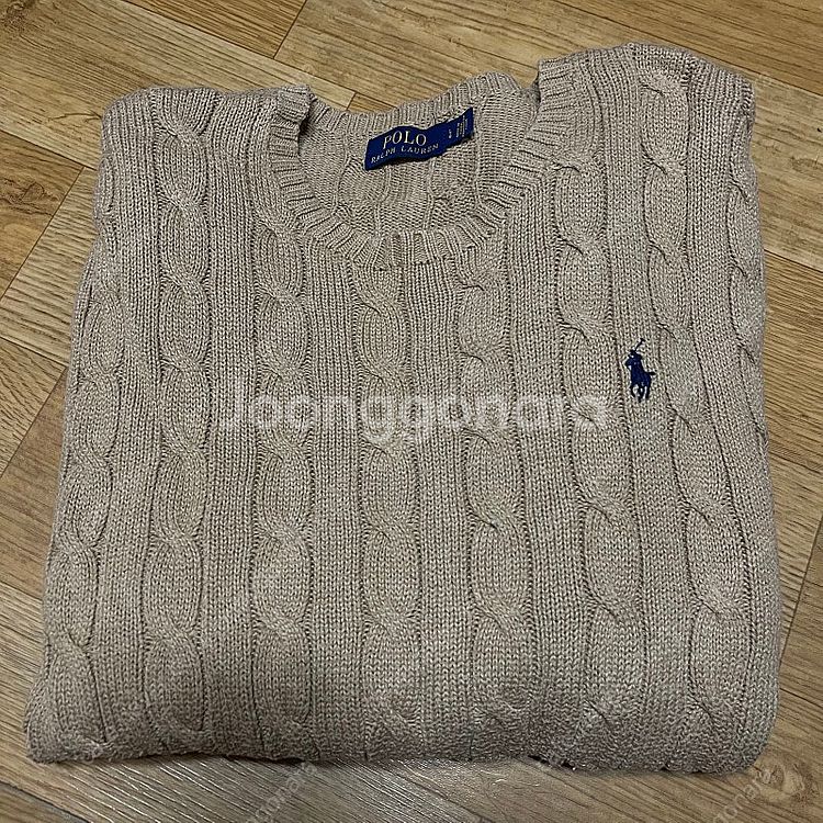 폴로 신형 꽈배기니트 베이지 L사이즈(105사이즈)--0