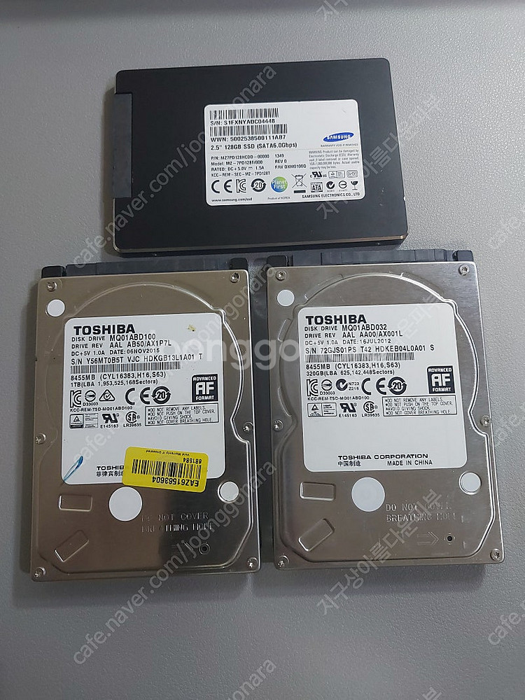 2.5 SSD 128GB, 2.5 HDD 1TB.320--0