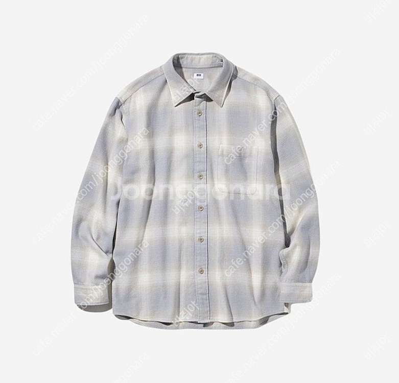 [M] 유니클로 23F/W 플란넬셔츠 그레이--3