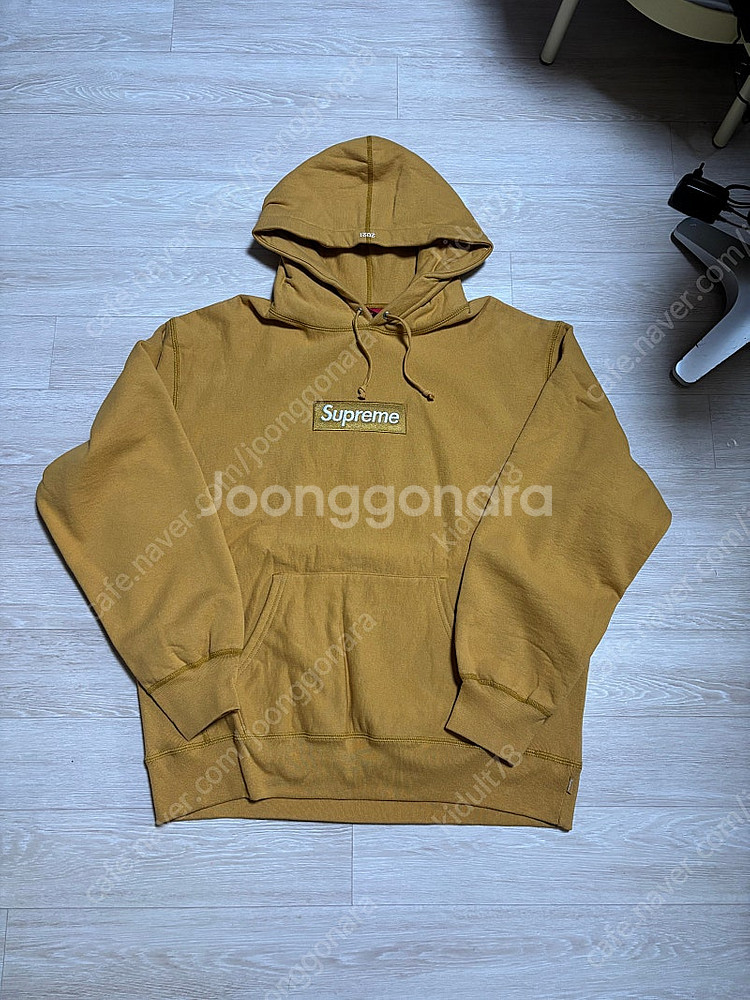 [L] 슈프림 박스로고 머스타드 후드 21FW--1
