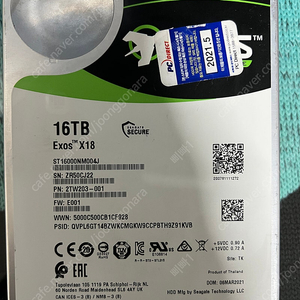 sas hdd 시게이트 exos x18 16tb