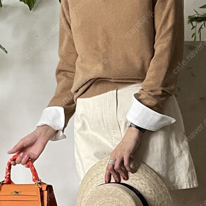 쎄모먼 스와니에 캐시미어 니트 카멜베이지 새상품