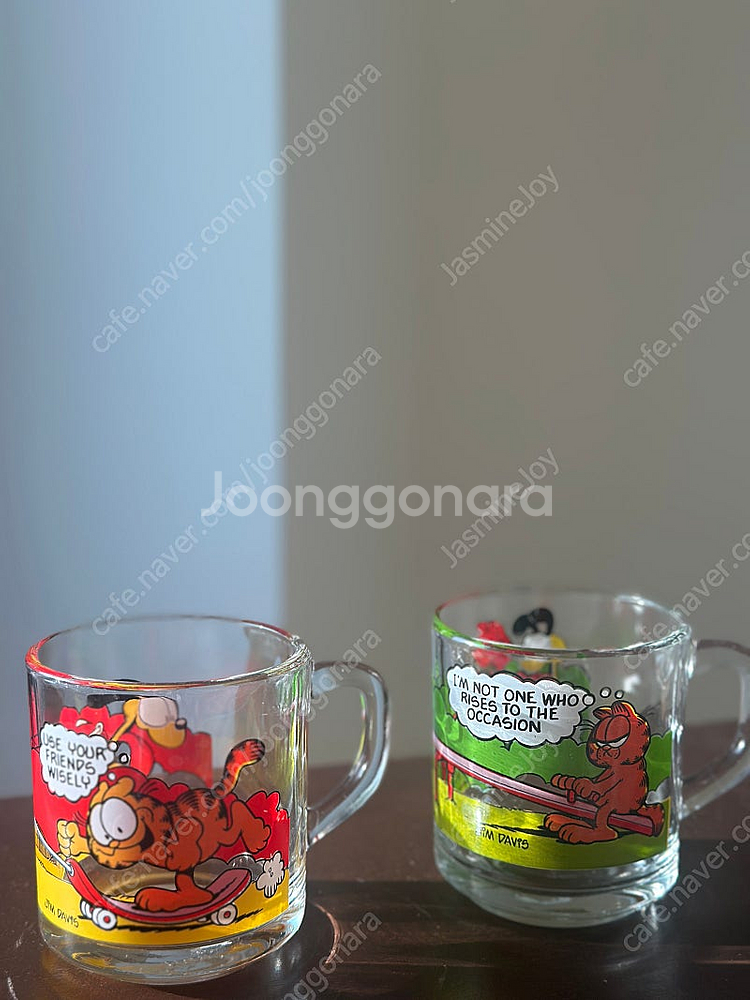 빈티지 앵커호킹 가필드 맥도날드 글라스컵 2pc--0