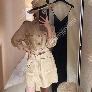 (새상품)더로랑 이태리 린넨 원피스 베이지,카키