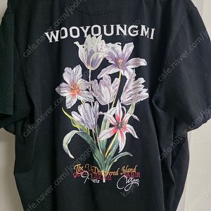 우영미 블랙 플라워 백로고 반팔48사이즈